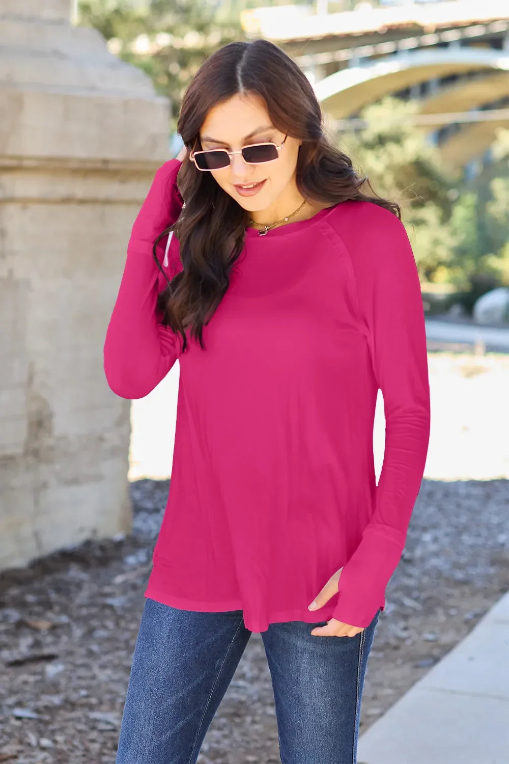 Classic Round Neck Long Sleeve T Shirt Basic - Southern Shores Clothing