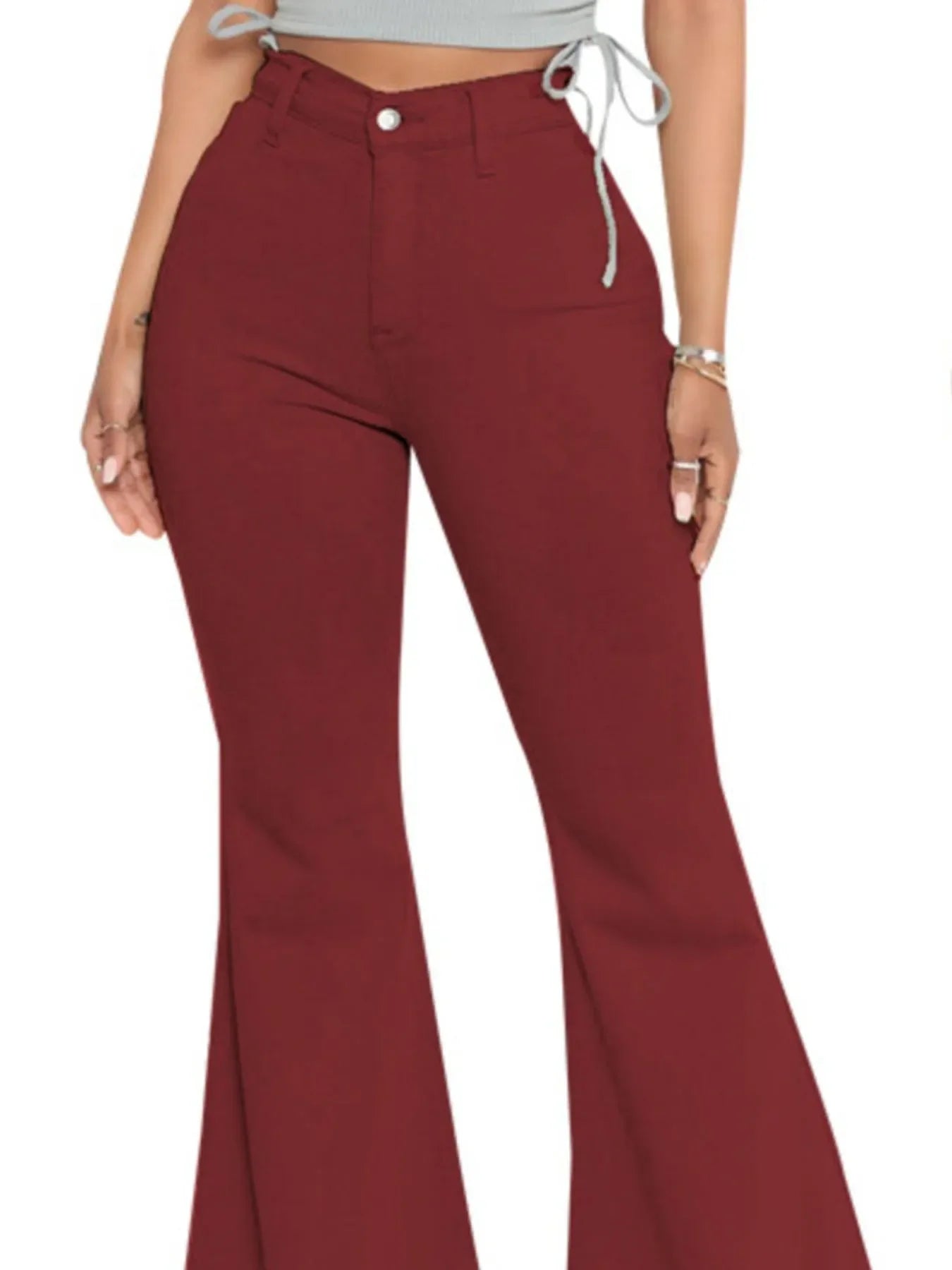 Plus Size Beachside High Waisted Raw Hem Flare Jeans - Southern Shores Clothing