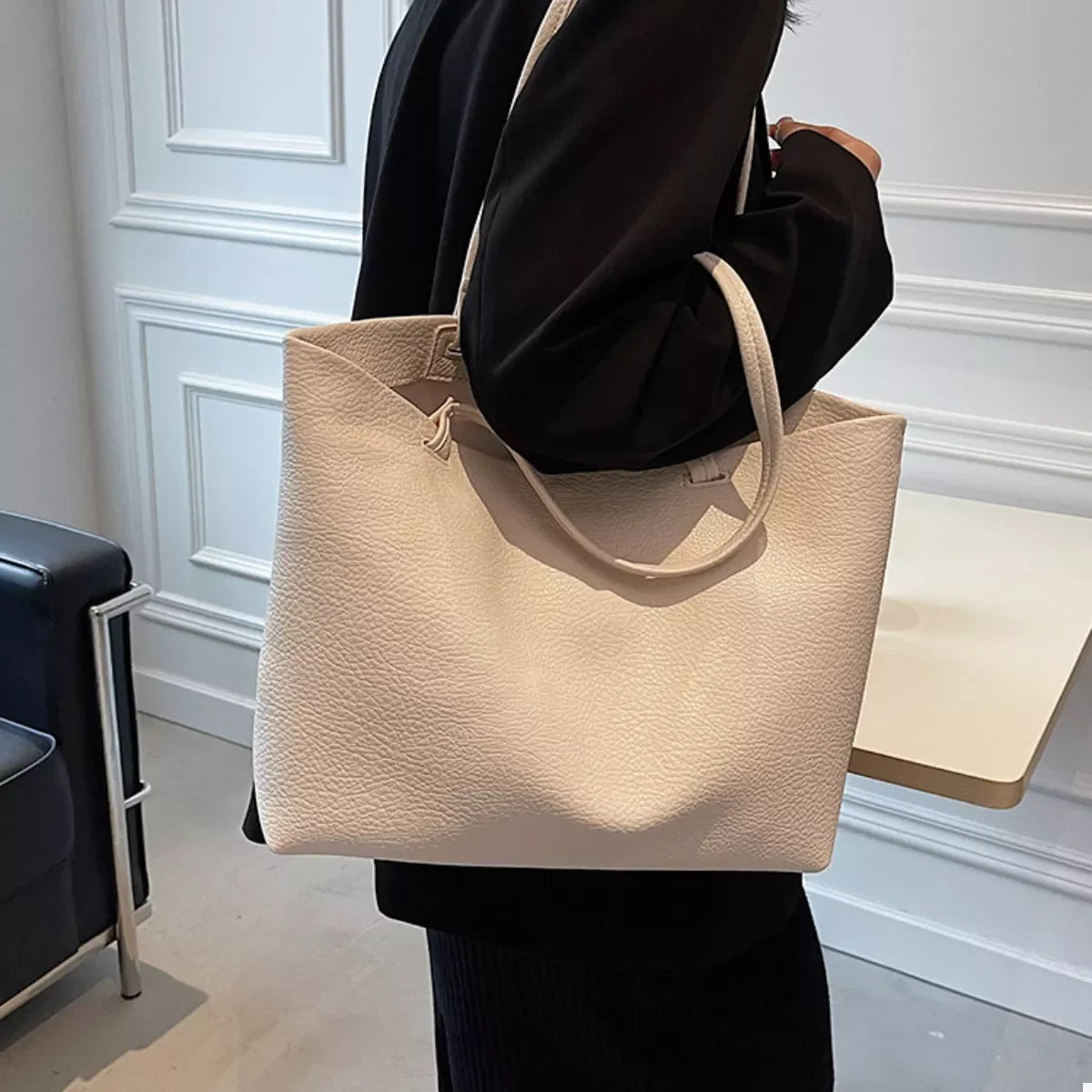 Synthetic Leather Tote Bag Classic Travel Tote - Southern Shores Clothing