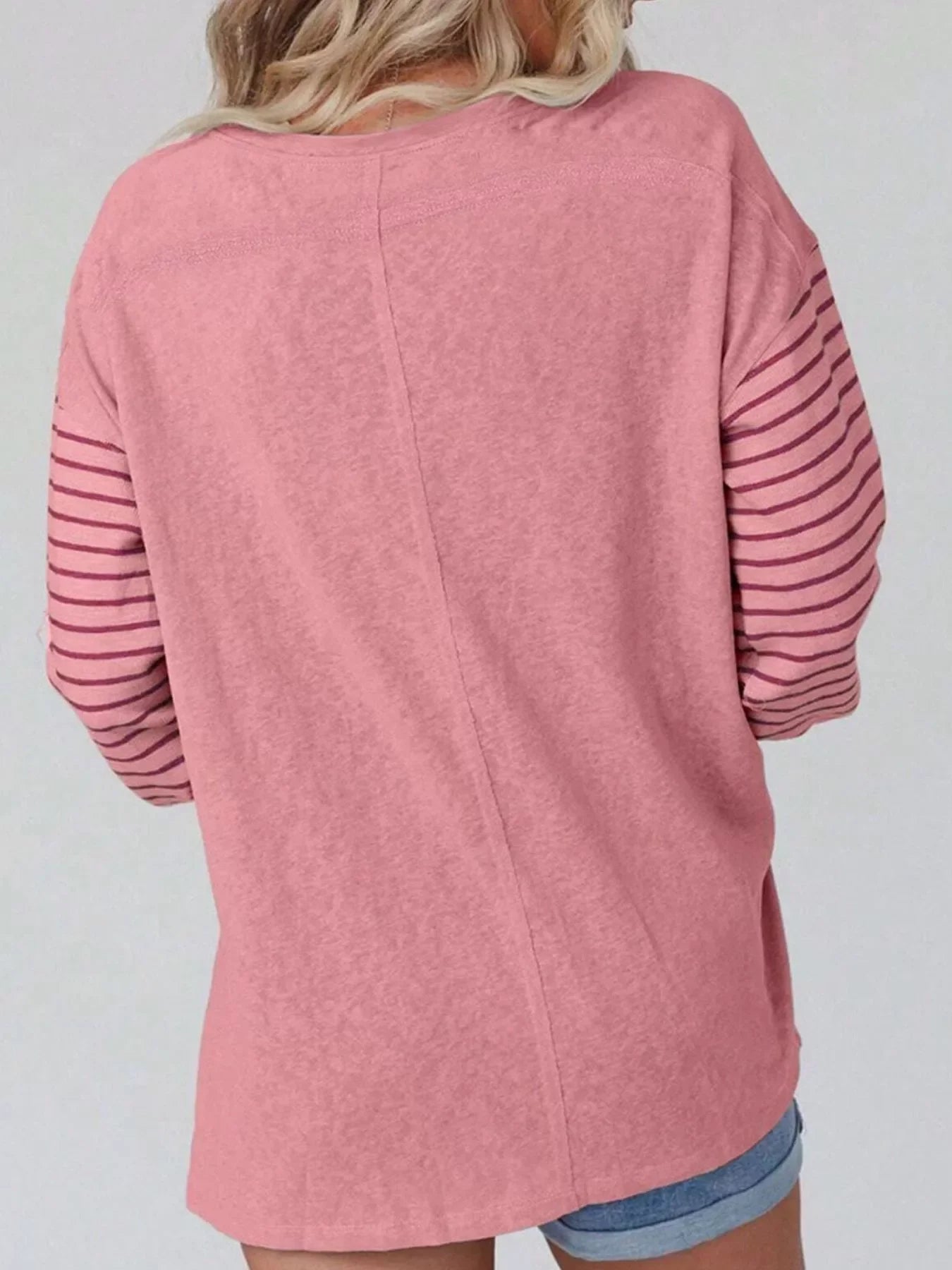 Striped Color Block Long Sleeve T-Shirt - Southern Shores Clothing