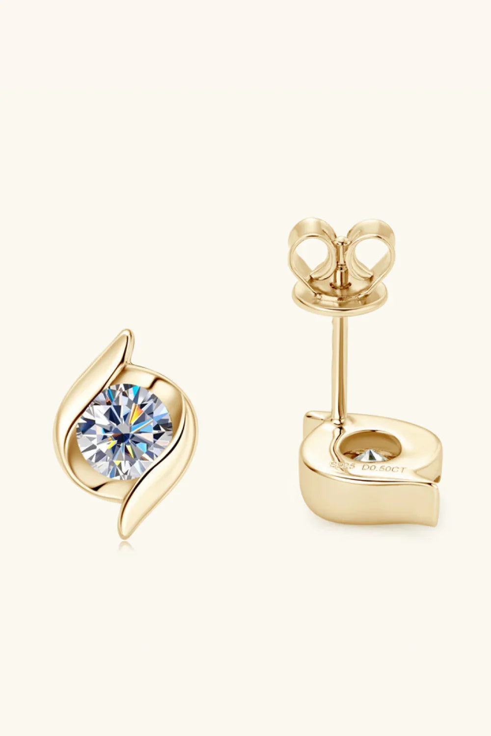 Minimalist Moissanite Sterling Silver 1 Carat Stud Earrings - Southern Shores Clothing