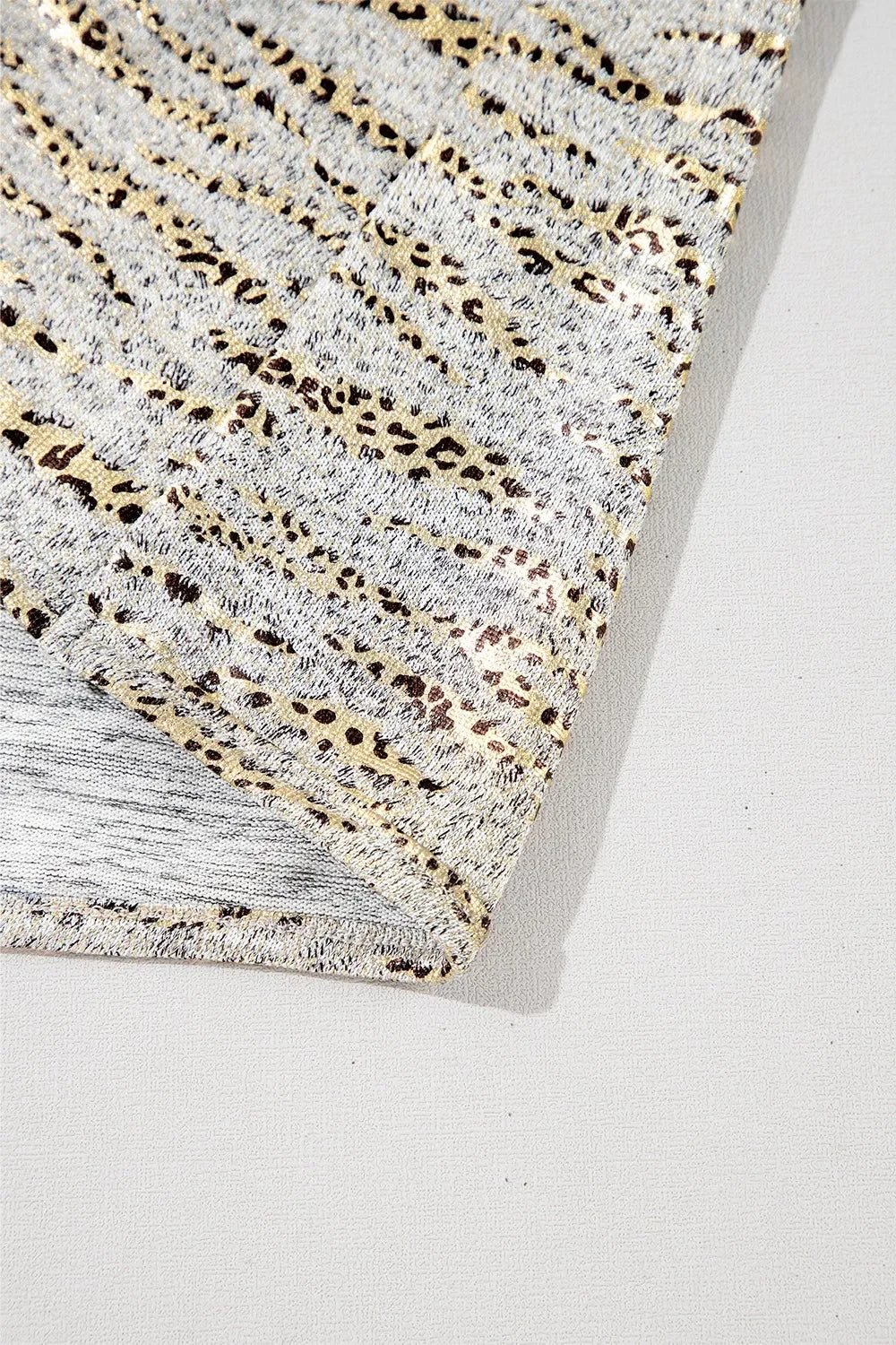 Leopard Print Half Sleeve V Neck Loose Fit T Shirt - Southern Shores Clothing