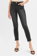 Plus Size Tummy Control Mid Rise Crop Skinny Denim Jeans - Southern Shores Clothing