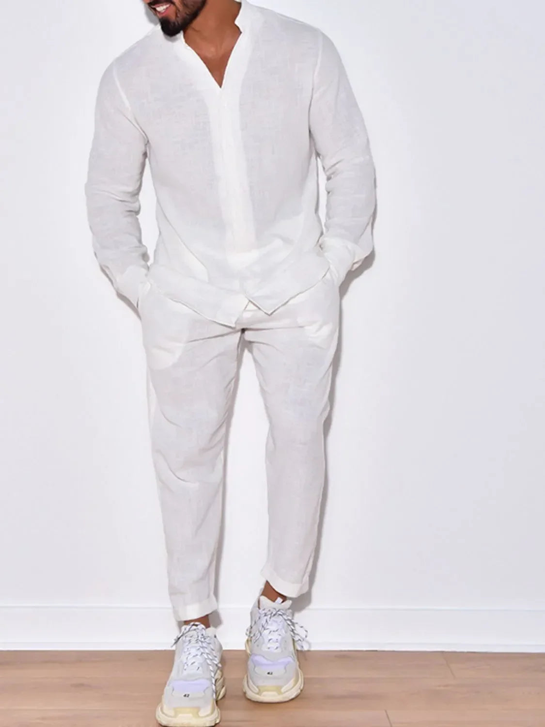 Men's Button Up Long Sleeve Top and Pants Set - Southern Shores Clothing