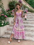 Flowing Tassel Printed V-Neck Maxi Beach Dress - Southern Shores Clothing