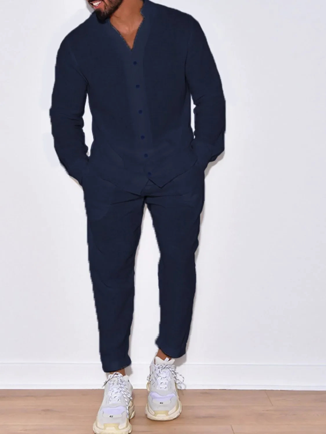 Men's Button Up Long Sleeve Top and Pants Set - Southern Shores Clothing
