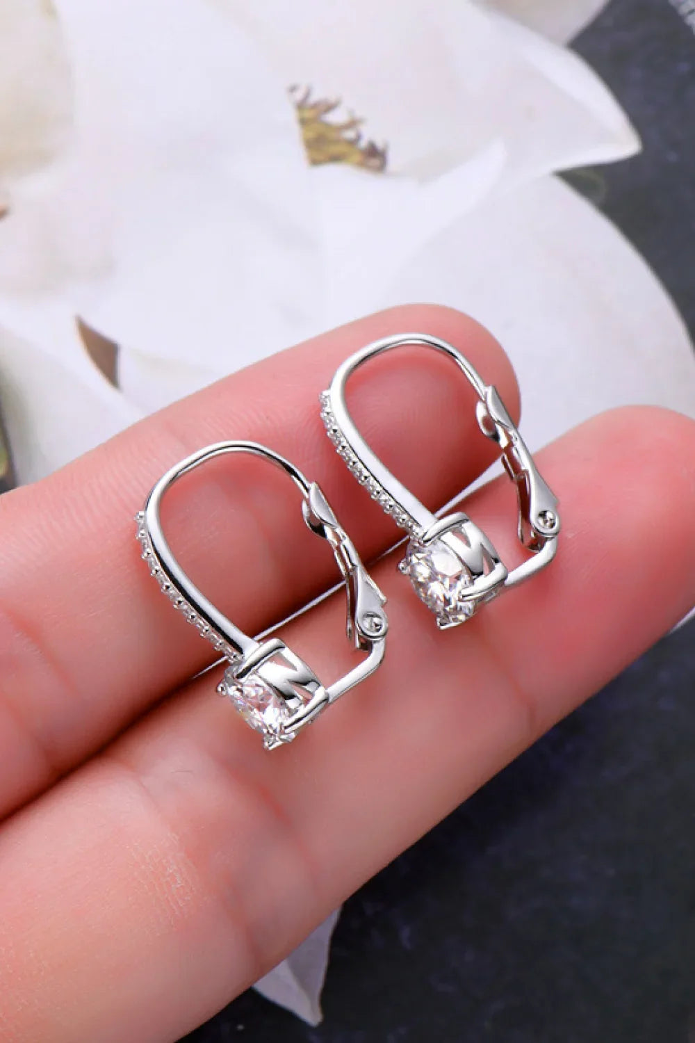 Minimalist Moissanite Sterling Silver Earrings - Southern Shores Clothing