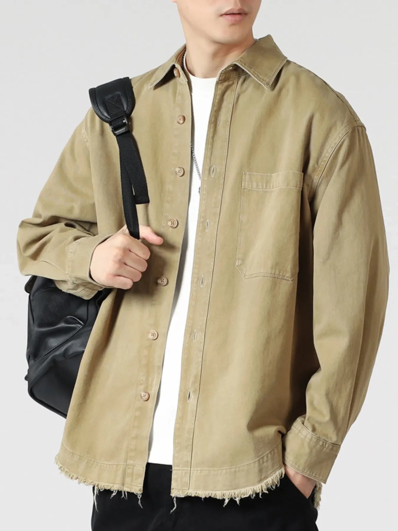 Oversized Button Up Long Sleeve Cotton Shirt
