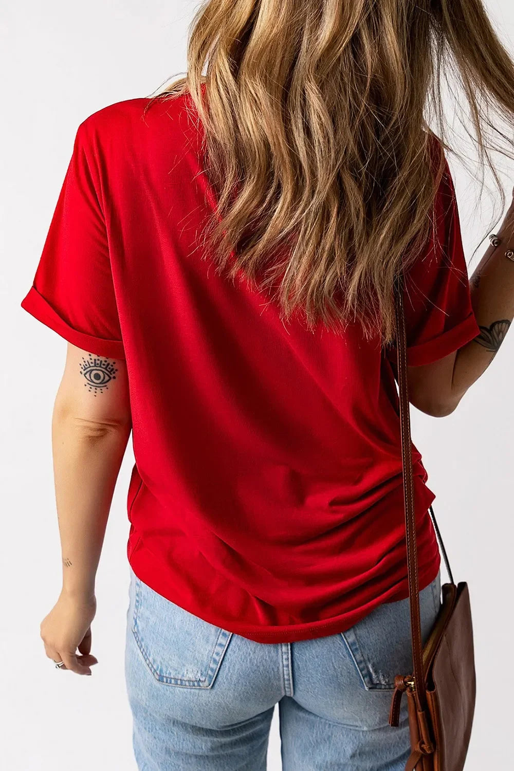 Patriotic Star Round Neck T Shirt With Rhinestones - Southern Shores Clothing