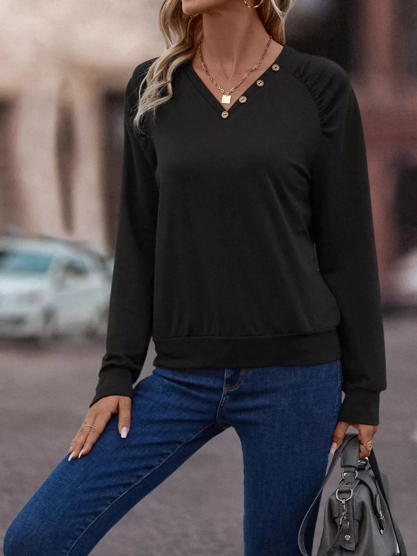 V-Neck Long Sleeve T-Shirt - Southern Shores Clothing