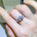 Moissanite Sterling Silver Ring 3 Carat Center Stone - Southern Shores Clothing