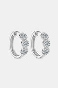 Minimalist Moissanite Sterling Silver Huggie Earrings - Southern Shores Clothing