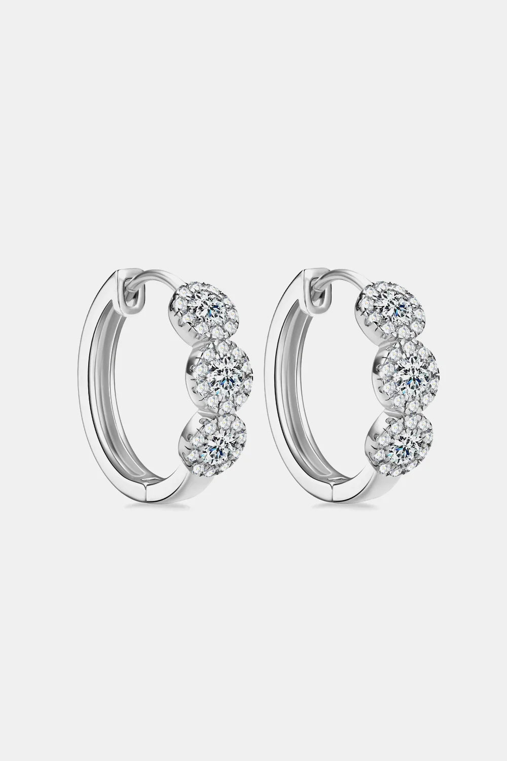 Minimalist Moissanite Sterling Silver Huggie Earrings - Southern Shores Clothing