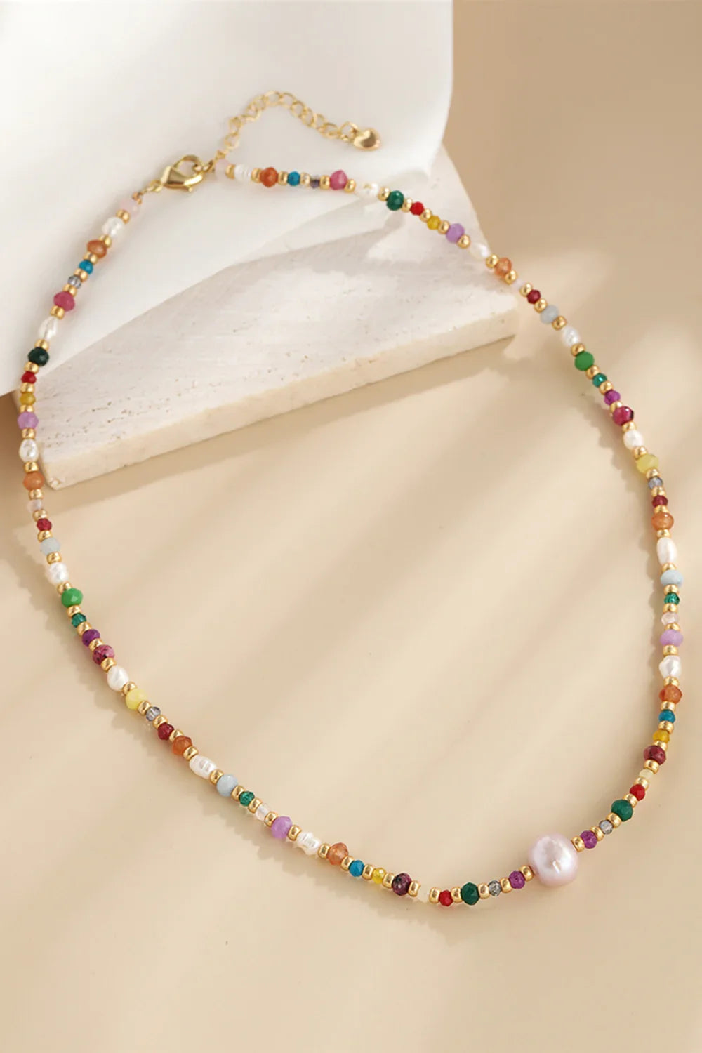 Coastal Bead Necklace With Pearls And Crystals - Southern Shores Clothing