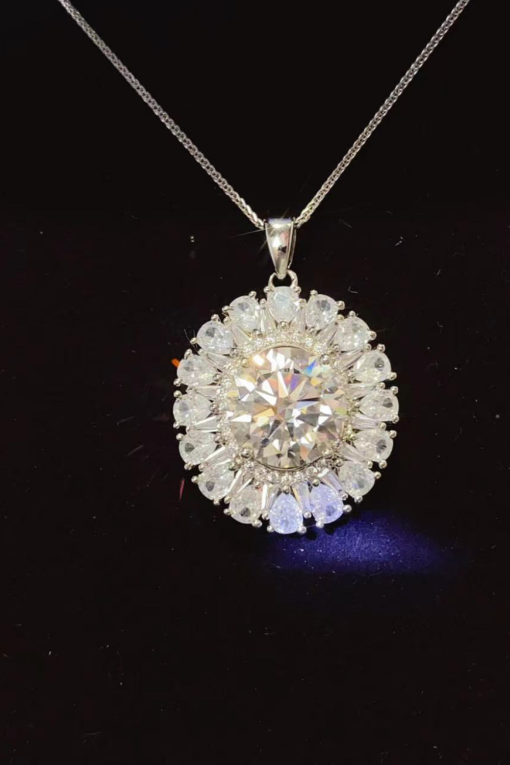 Southern Shores 5 Carat Moissanite Platinum-Plated Sterling Silver Necklace