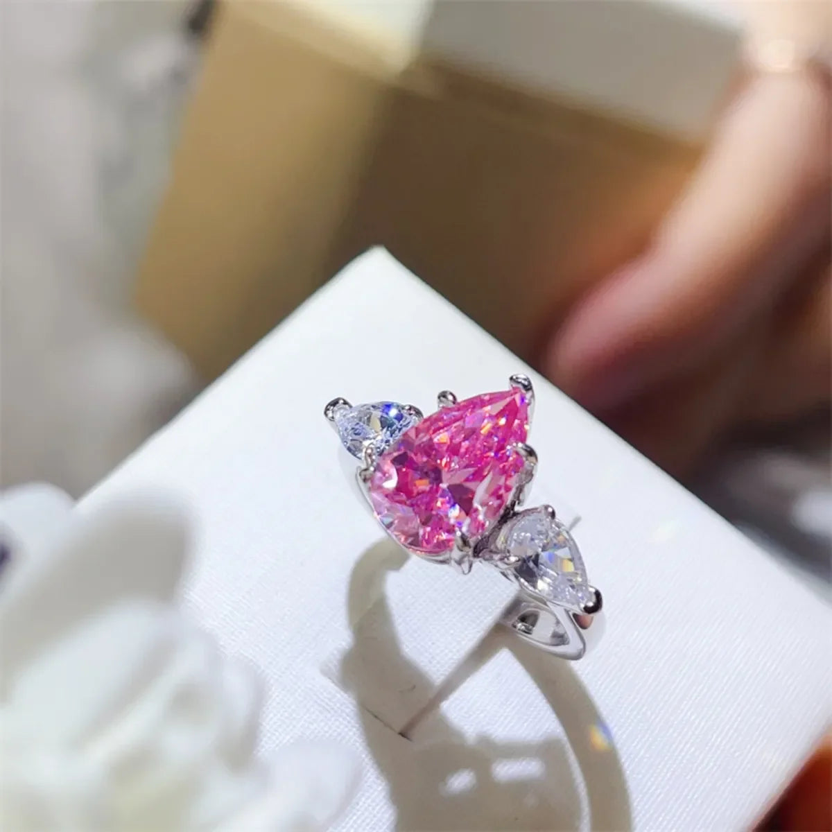 Sterling Silver 2 Carat Moissanite Ring With Zircon Accents - Southern Shores Clothing