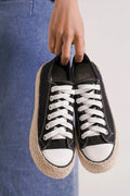 Lace Up Woven Espadrille Sole Sneakers Canvas Upper - Southern Shores Clothing