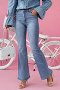 Stretch Denim Bootcut Jeans With Pockets And Comfort Fit