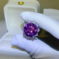 10 Carat Moissanite Sterling Silver Flower Ring - Southern Shores Clothing