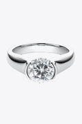 Minimalist 2 Carat Moissanite Platinum-Plated Ring - Southern Shores Clothing