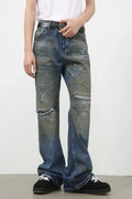 Distressed Denim Jeans With Relaxed Classic Fit - Southern Shores Clothing