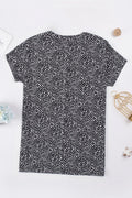 Animal Print Round Neck Tunic Tee With Pockets Stretchy - Southern Shores Clothing