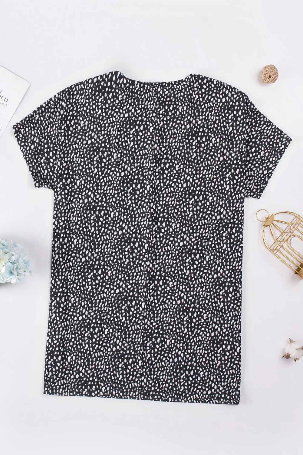 Animal Print Round Neck Tunic Tee With Pockets Stretchy - Southern Shores Clothing