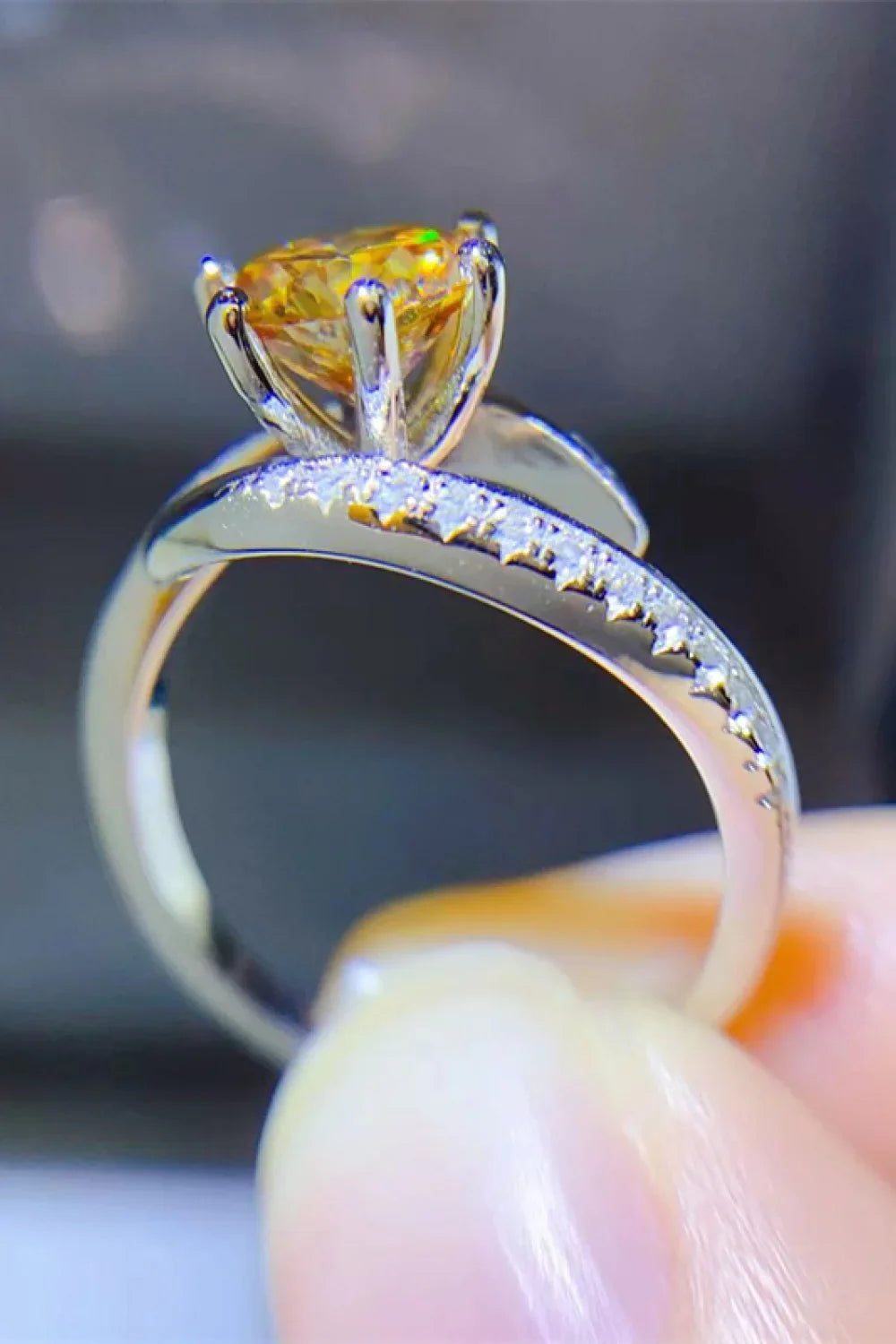1 Carat Moissanite Sterling Silver Ring Coastal - Southern Shores Clothing