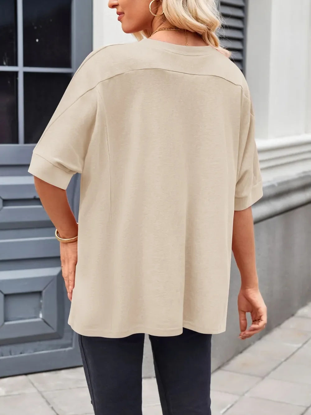 Round Neck Half Sleeve Rayon Blend T Shirt Casual Top - Southern Shores Clothing