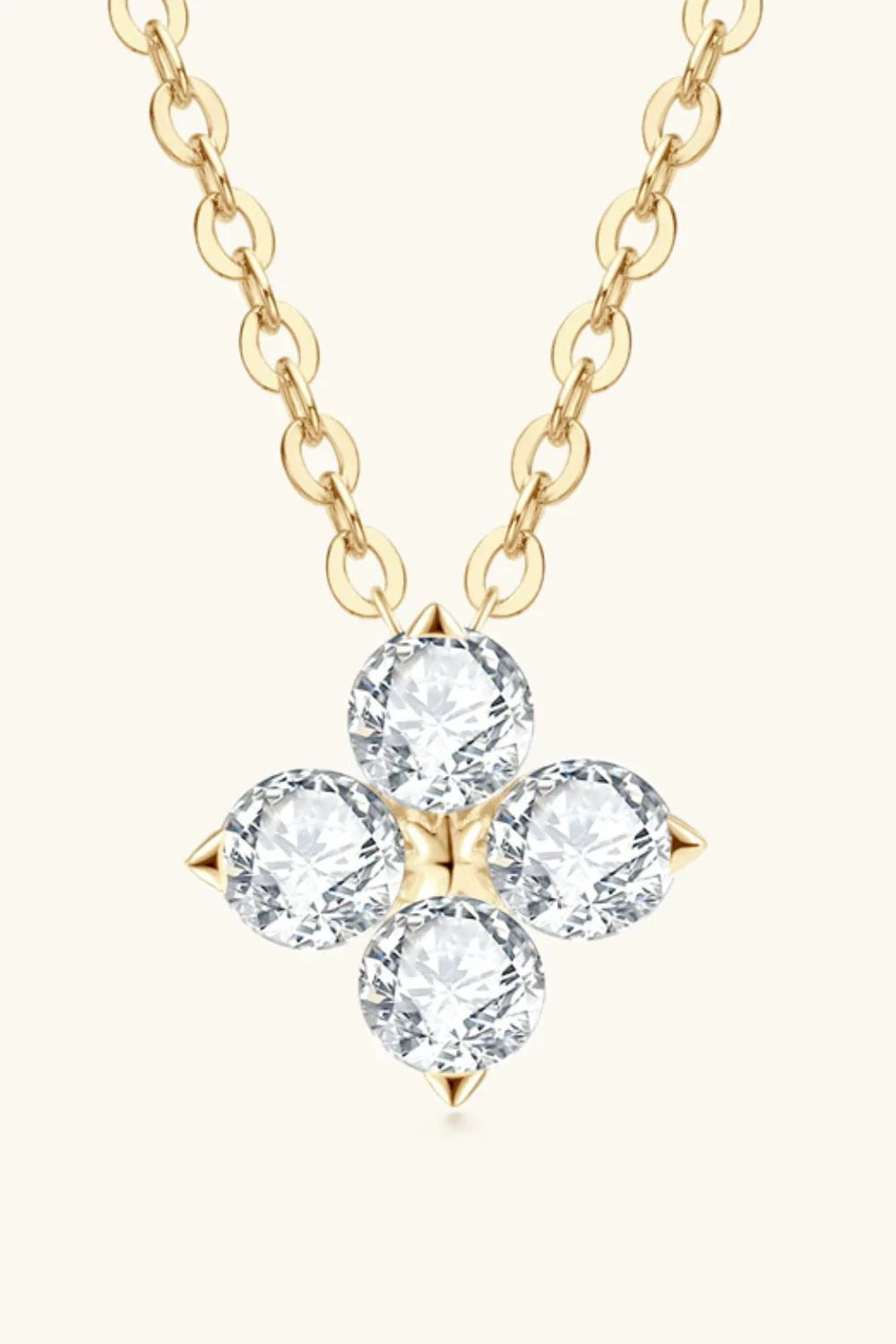 Moissanite Four Leaf Clover Necklace in Sterling Silver - Southern Shores Clothing