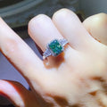 2 Carat Emerald Green Moissanite Ring In Sterling Silver - Southern Shores Clothing