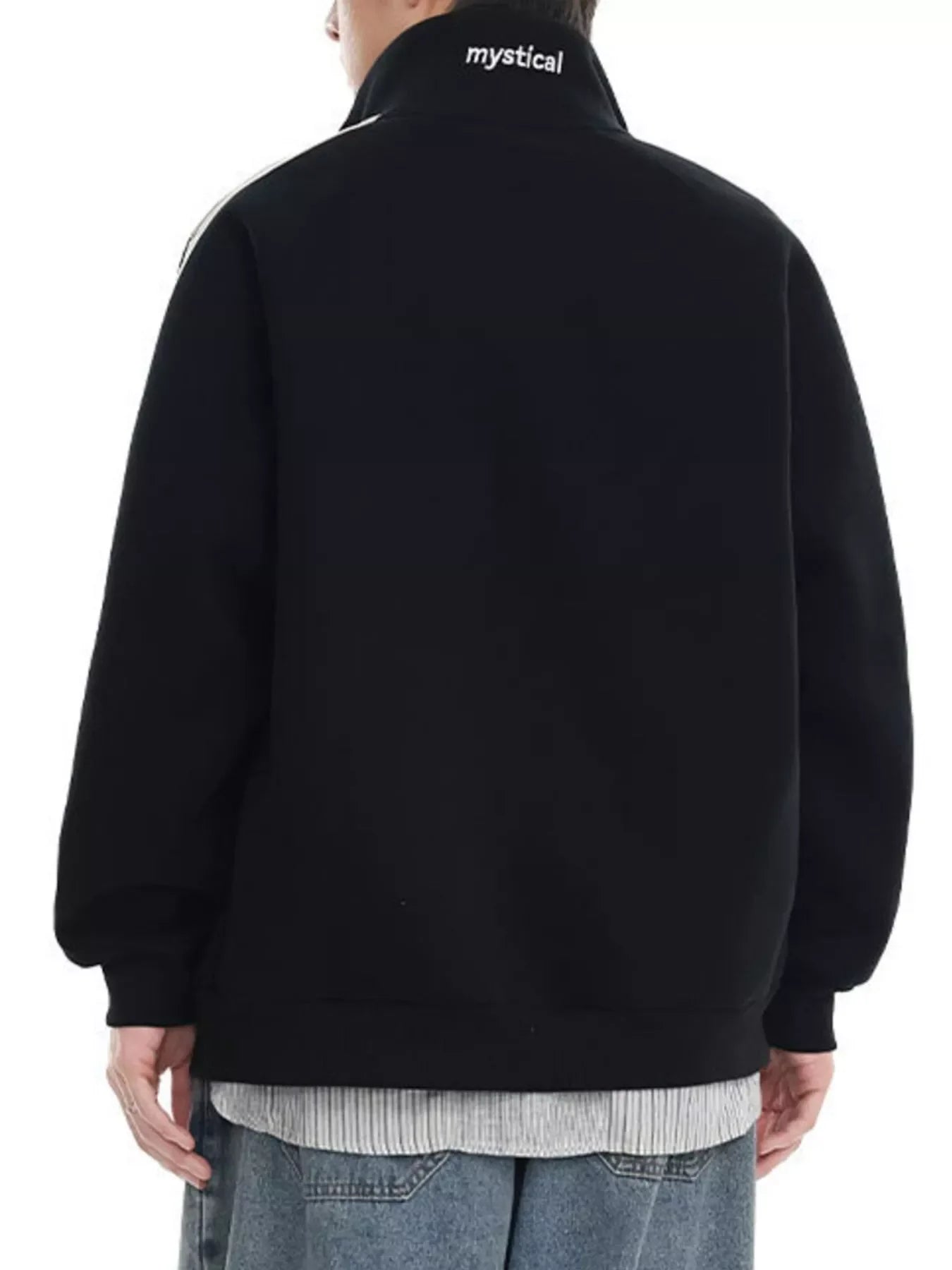 Plus Size Striped Zip Up Sweatshirt Casual Fit
