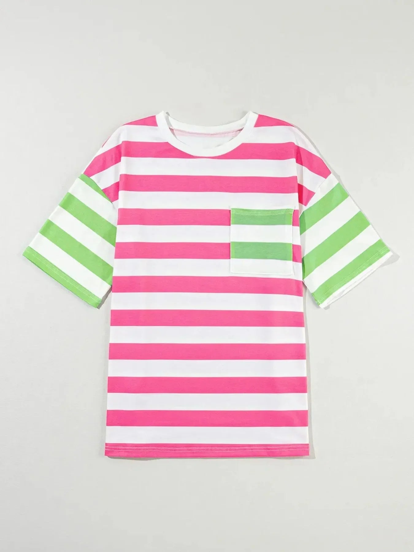 Flawless Fit Oversized Striped Short Sleeve Pocket T Shirt - Southern Shores Clothing
