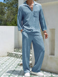 Men's Plus Size Long Sleeve Top and Pants Set - Southern Shores Clothing