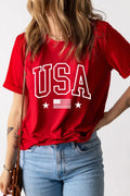 American Flag Crewneck T Shirt With Stretch Basic Fit - Southern Shores Clothing
