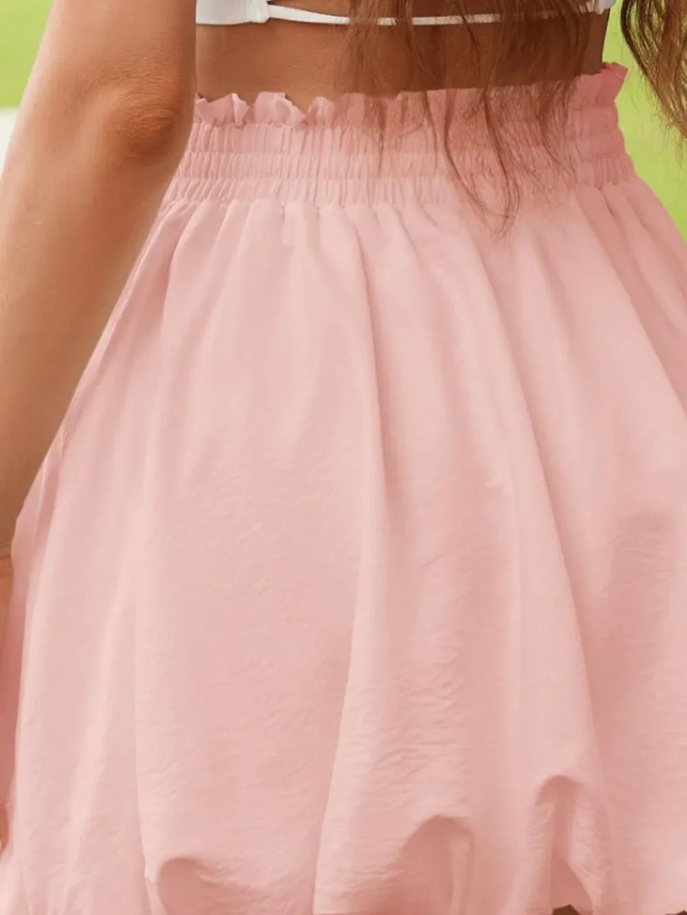 Frill Smocked Adjustable Waist Mini Skirt - Southern Shores Clothing