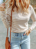 Striped Textured Knit Long Sleeve Tee - Southern Shores Clothing