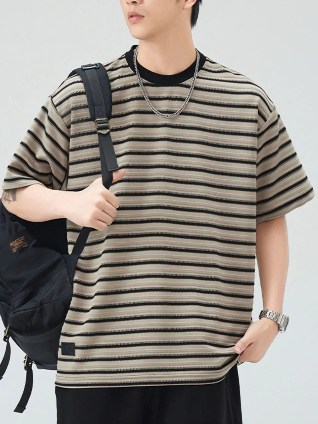 Plus Size Striped Oversized T Shirt With Relaxed Fit - Southern Shores Clothing