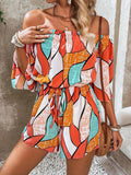 Off Shoulder Drawstring Waist Romper Small - Southern Shores Clothing