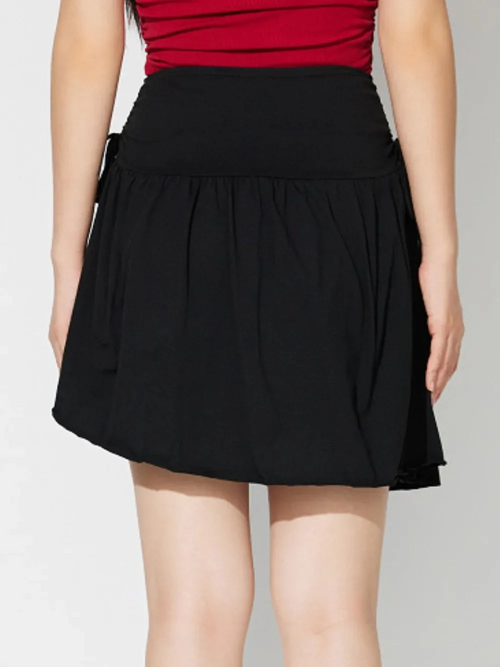 Side Tie Asymmetric Hem Mini Skirt Adjustable Fit Casual - Southern Shores Clothing