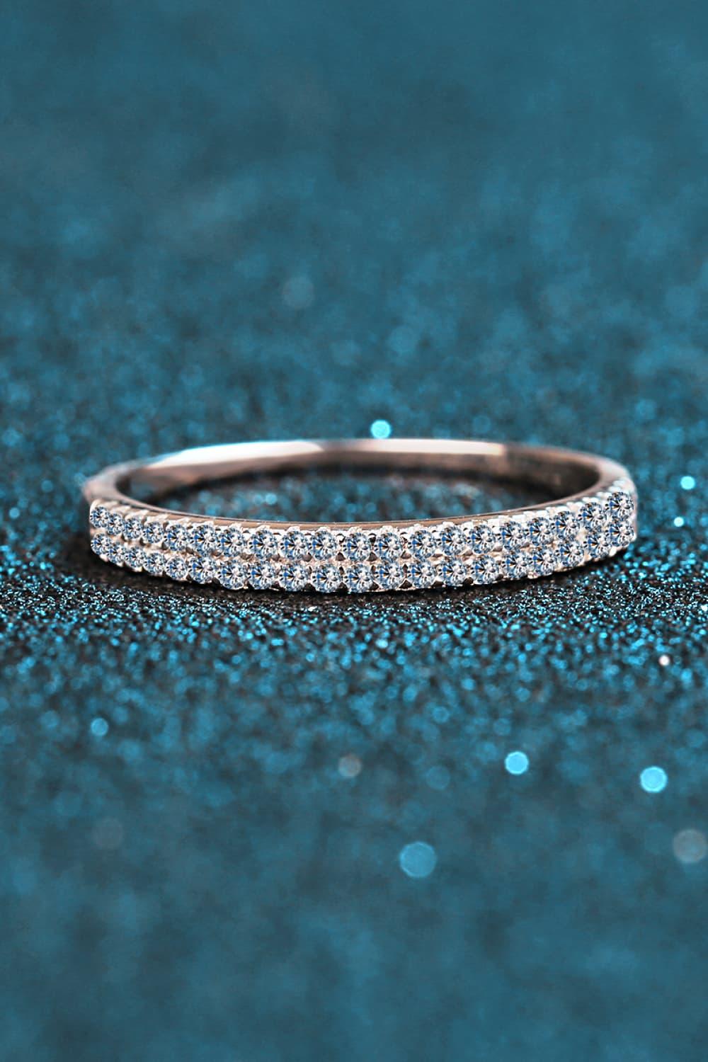 Minimalist Moissanite Sterling Silver Half-Eternity Ring - Southern Shores Clothing