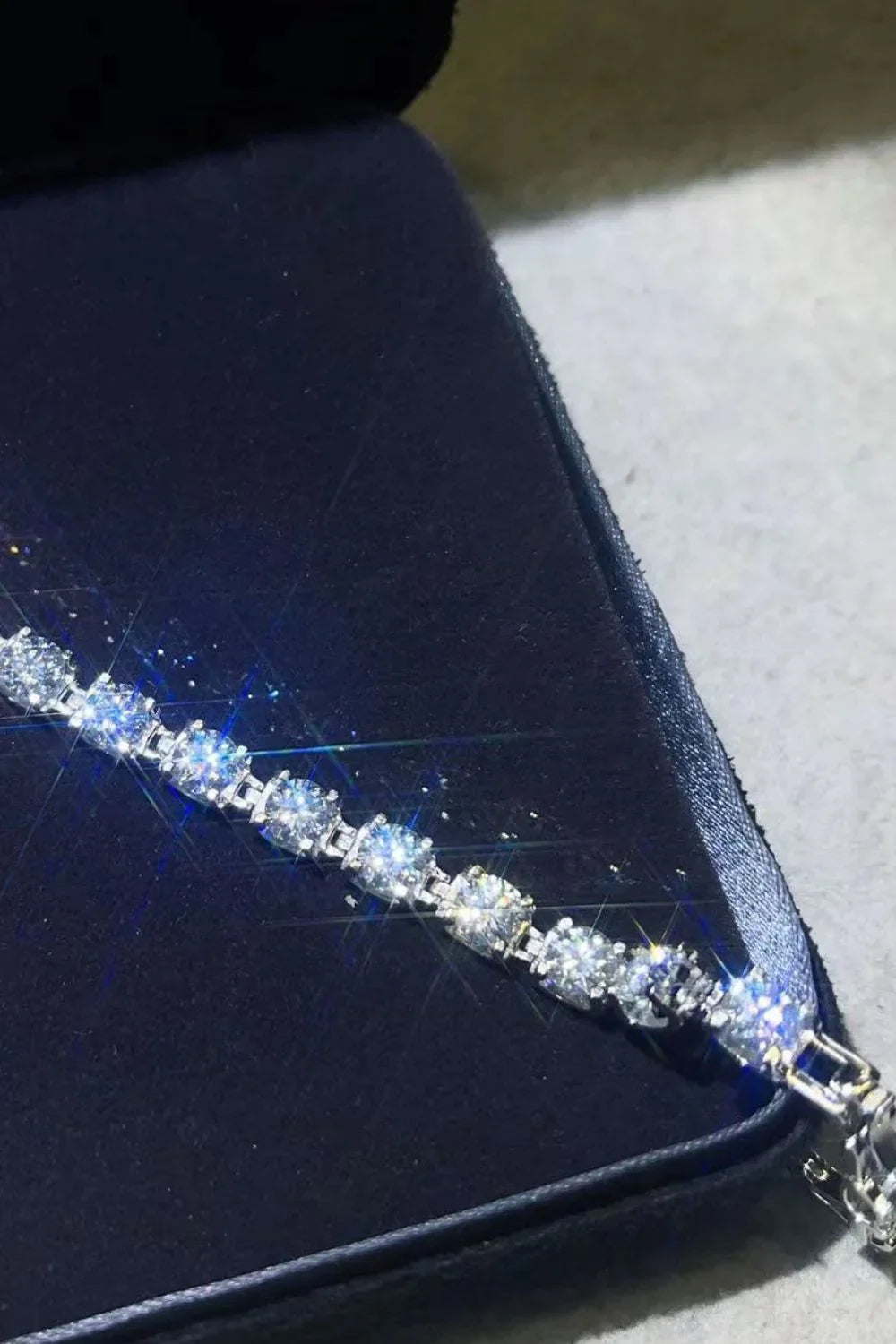 Moissanite Platinum-Plated Bracelet In Sterling Silver - Southern Shores Clothing