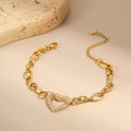 18K Gold-Plated Rhinestone Chain Bracelet Adjustable - Southern Shores Clothing