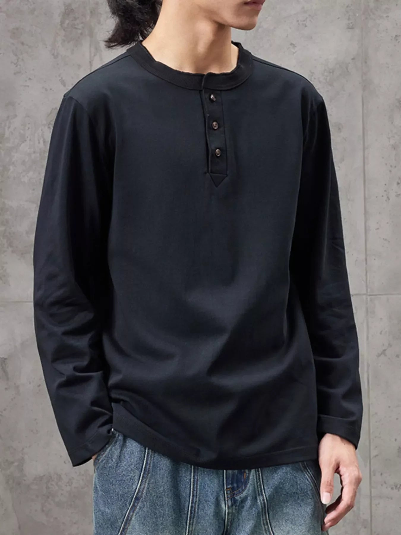 Plus Size Henley Long Sleeve Tee Casual Wear - Southern Shores Clothing