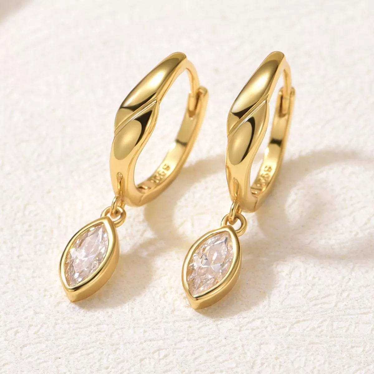 Southern Shores 18K Gold-Plated Sterling Silver Moissanite Hoop Drop Earrings