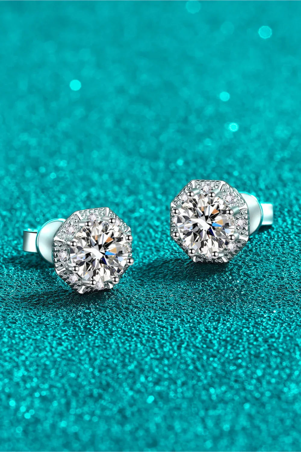 2-Carat Moissanite Sterling Silver Stud Earrings