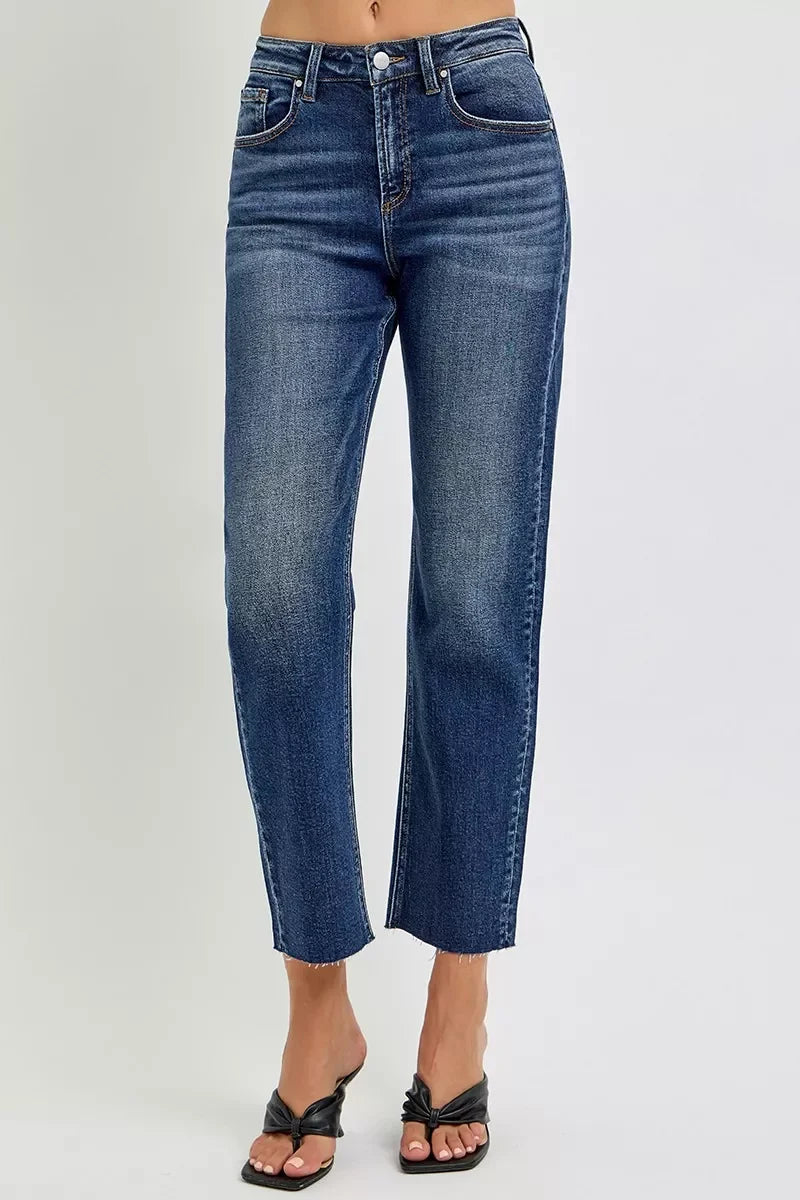 Nautical Inspired High Rise Slim Barrel Jeans Denim - Southern Shores Clothing