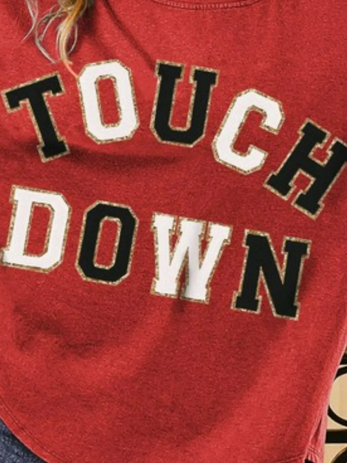 Touchdown Letter Loose Fit Vintage Washed Top - Southern Shores Clothing