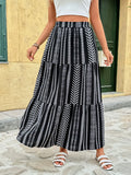 High Waist Printed Pocket Skirt Polyester - Southern Shores Clothing