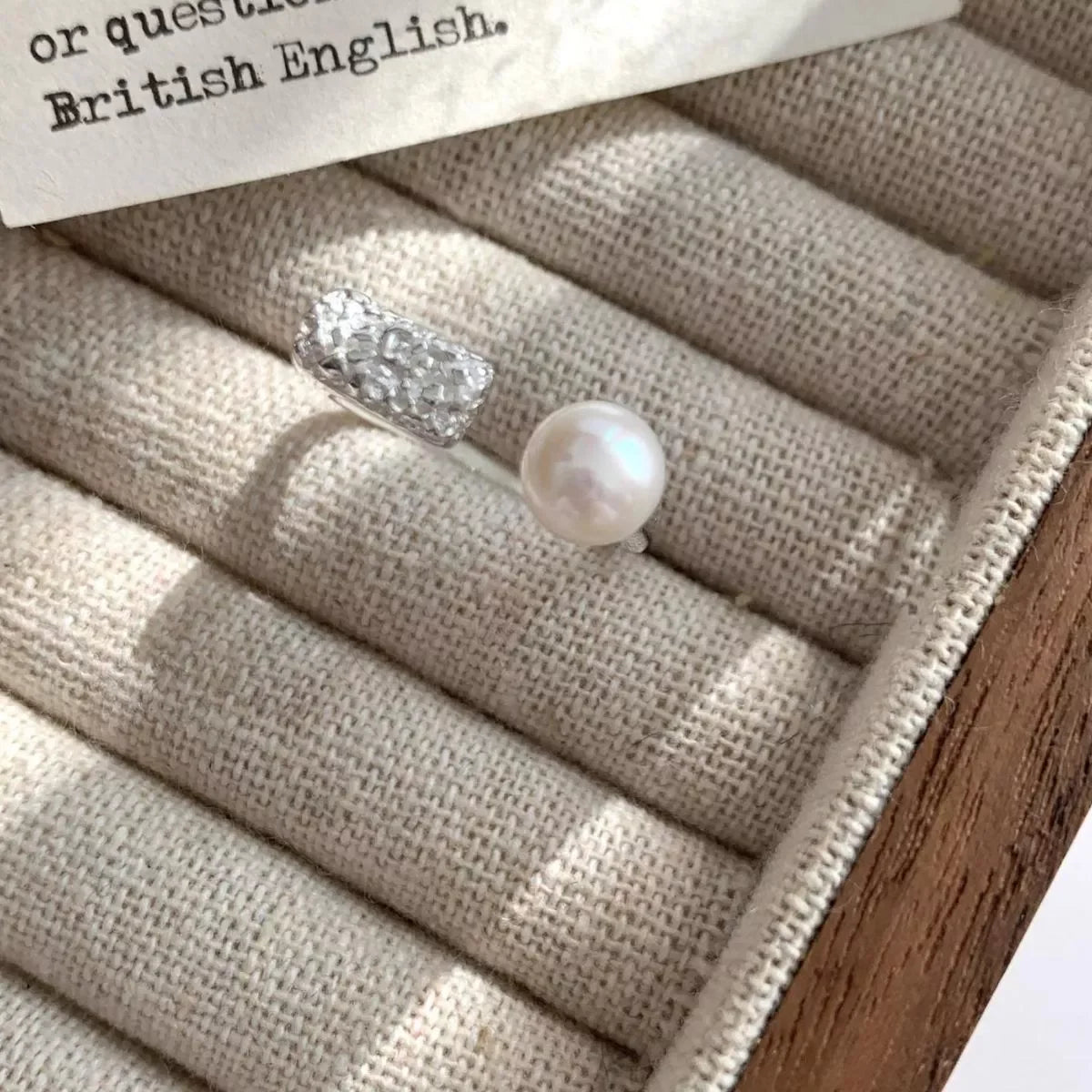 Freshwater Pearl Sterling Silver Open Ring - Southern Shores Clothing